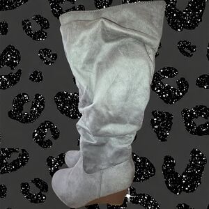 ☆JC Y2k Wedge Heel Slouch Gray Boots☆